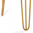 Coiffeuse JODIE 2 tiroirs pieds épingle dorés avec miroir suspendu