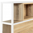 Tête de lit DETROIT 145 CM design industriel bois et métal blanc