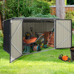 14832 - Tuinhuisje, grijs gegalvaniseerd staal, 2,2 m² Abri de jardin en métal pour vélos ou poubelles