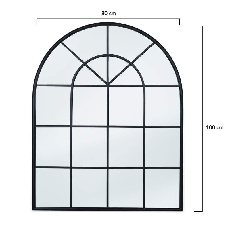 Miroir verrière arche style industriel 80x100cm pas cher