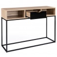 Console 1 tiroir noir BOSTON design industriel