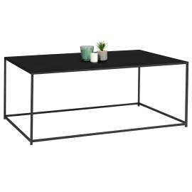 Table basse DAVIS 113 cm en métal noir mat design industriel Table basse DAVIS 113 cm en métal noir mat design industriel