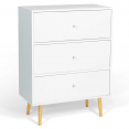 Commode 3 tiroirs EMMIE scandinave bois blanc