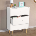 Commode 3 tiroirs EMMIE scandinave bois blanc