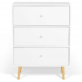 Commode 3 tiroirs EMMIE scandinave bois blanc