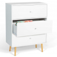 Commode 3 tiroirs EMMIE scandinave bois blanc