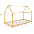 Lit cabane enfant 90 x 190 CM NEEL bois avec sommier