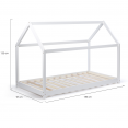 Lit cabane enfant 90 x 190 CM NEEL blanc avec sommier
