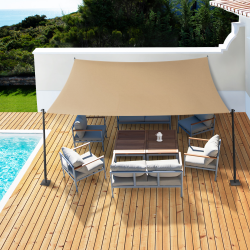 13621 - Tela rectangular de sombreo de alta densidad color arena 3x4 m Voile d'ombrage rectangulaire 3x4 M sable