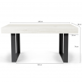 Table à manger PHOENIX 6 personnes bois gris 160 cm