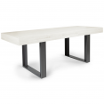 Table à manger extensible PHOENIX 6-10 personnes bois gris 160-200 cm