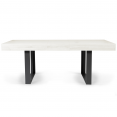 Table à manger extensible rectangle PHOENIX 6-10 personnes bois gris 160-200 cm