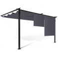 Pergola adossée exception ALIA 3x4 M toit rétractable et 3 stores gris anthracite