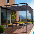 Pergola adossée exception ALIA 3x4 M toit rétractable et 3 stores gris anthracite