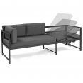 Salon de jardin SIENA modulable salon d'angle en aluminium gris anthracite