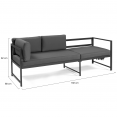 Salon de jardin SIENA modulable salon d'angle en aluminium gris anthracite