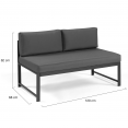 Salon de jardin SIENA modulable salon d'angle en aluminium gris anthracite