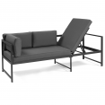 Salon de jardin SIENA modulable salon d'angle en aluminium gris anthracite