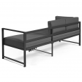 Salon de jardin SIENA modulable salon d'angle en aluminium gris anthracite