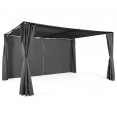 Pergola SAN JOSE 3x4 M avec rideaux toile grise