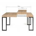 Table console extensible TORONTO 6 personnes 140 cm design industriel