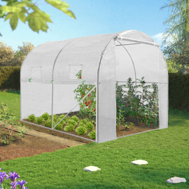 Serre tunnel de jardin 4 saisons 6M² blanche gamme maraichère ROMA 2x3M