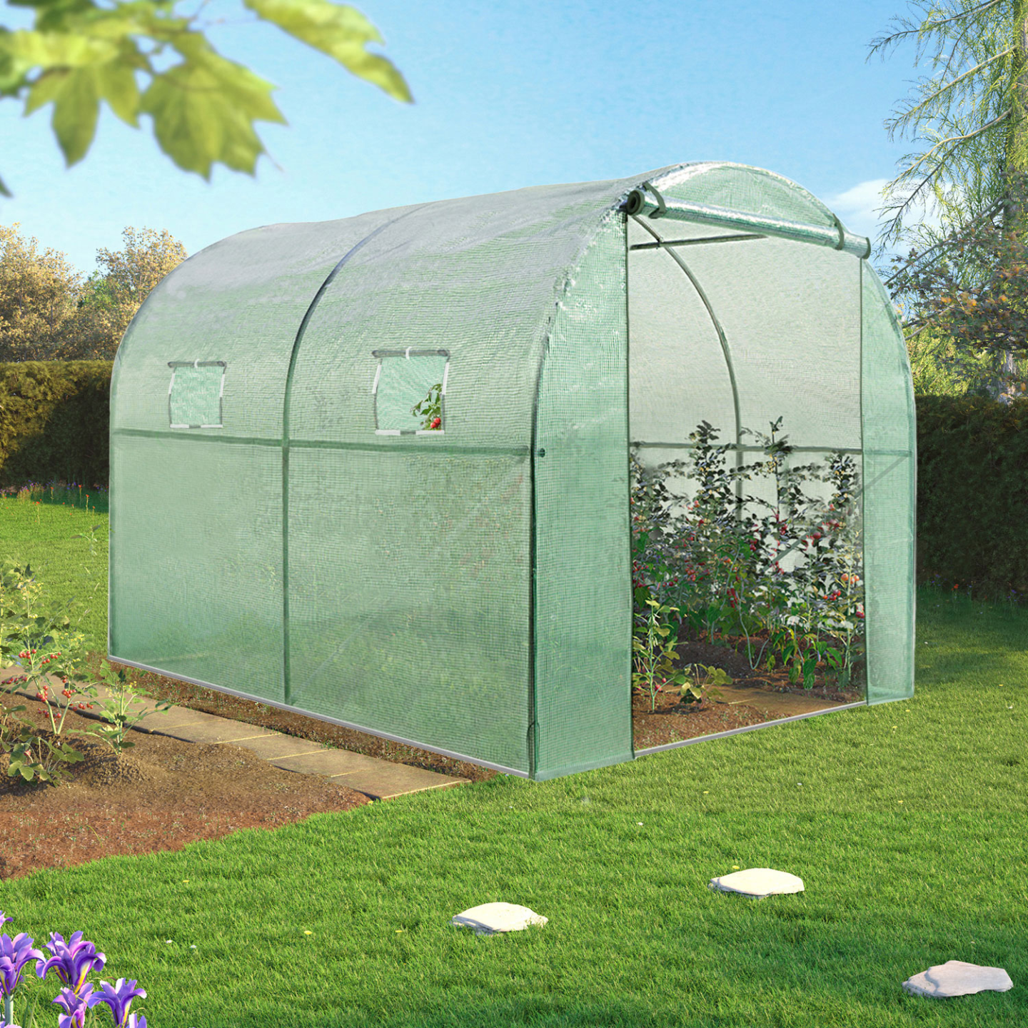 GardenMate 1,5 x 6 m 120 g/m² geweven zeil groen dekzeil bootzeil