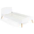 Lit simple scandinave 90 x 190 CM SOREN bois et blanc