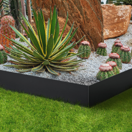 Bordurette de jardin x5 acier noir mat flexible L. 5 x H. 0.12 M Bordurette de jardin x5 acier noir mat flexible L. 5 x H. 0.12 M