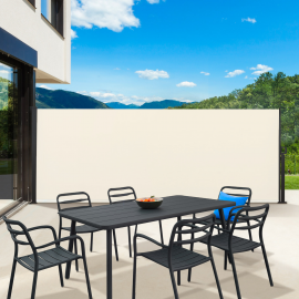 Paravent extérieur rétractable 200 x 400 CM écru store latéral Paravent extérieur rétractable 200 x 400 CM écru store latéral