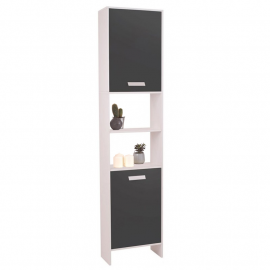 EMKE Armoire murale avec miroir pour salle de bain - 850 x 145 x 650 mm (l  x P x H) - Armoire de rangement (noir mat) avec double porte en alliage