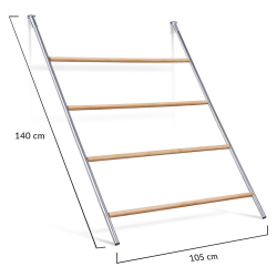 Perchoir MaxxPet Pour Poules 140x105 Cm - Échelle à 4 Niveaux, Enclos, Bois Naturel