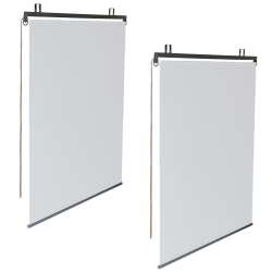 14742 - 2 tende a rullo bianche da 225 cm per pergola Lot de 2 stores enrouleurs L.124 x H. 225 CM pour pergola blanc