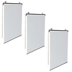 14745 - 3 witte rolgordijnen 225 cm voor pergola Lot de 3 stores enrouleurs L.124 x H. 225 CM pour pergola blanc