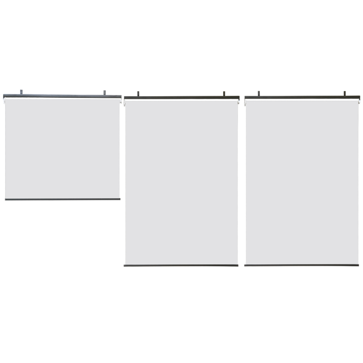 Lot de 3 stores enrouleurs L.124 x H. 225 CM pour pergola blanc Lot de 3 stores enrouleurs L.124 x H. 225 CM pour pergola blanc