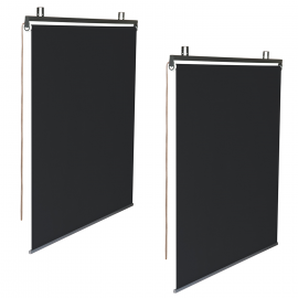 Lot de 2 stores enrouleurs L.124 x H. 225 CM pour pergola noir Lot de 2 stores enrouleurs L.124 x H. 225 CM pour pergola noir
