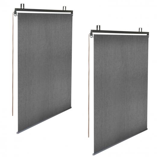 Juego de 2 estores enrollables 124 x 225 cm para pérgola gris antracita