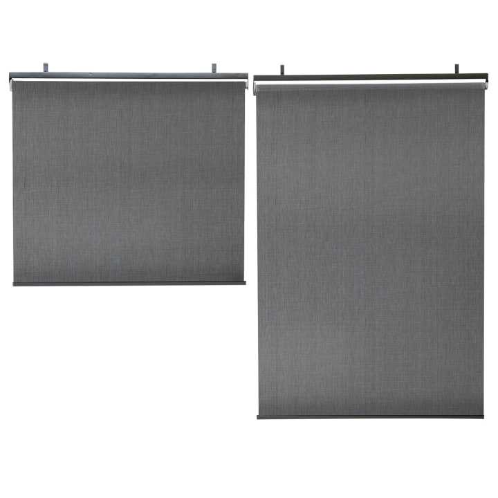 Lot de 2 stores enrouleurs tamisants L.124 x H. 225 CM pour pergola gris anthracite