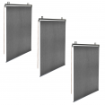 Lot de 3 stores enrouleurs tamisants L.124 x H. 225 CM pour pergola gris anthracite