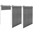 Lot de 3 stores enrouleurs tamisants L.124 x H. 225 CM pour pergola gris anthracite