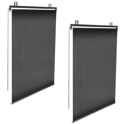 13896 - Tende a rullo verticali nere per pergole Lot de 2 stores enrouleurs tamisants L.124 x H. 225 CM pour pergola noir