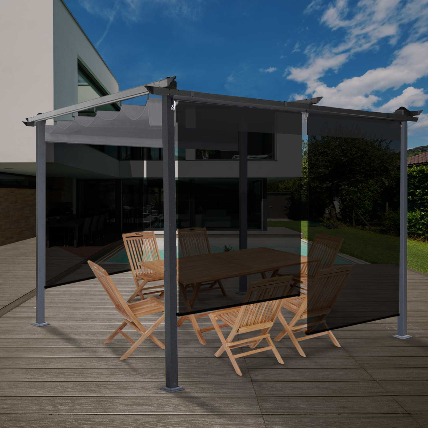 WellHome - Polyester Dag/Nacht Rolgordijn 180 x 130 cm (Breedte x