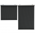 Lot de 2 stores enrouleurs tamisants L.124 x H. 225 CM pour pergola noir