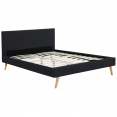 Lit double scandinave OSLO 140x190 CM tissu noir