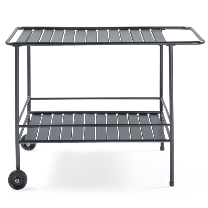 Desserte extérieure noire métal chariot à plancha