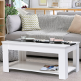 Table basse contemporaine GEORGIA bois blanc et noir