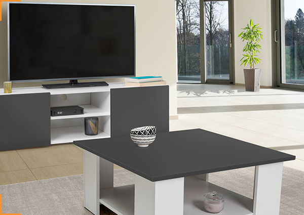 Meuble TV + Table basse ELI gris anthracite