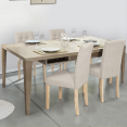 Lot de 4 chaises Polga capitonnées beiges pour salle à manger
