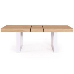 Table à Manger Extensible IDMarket Phoenix 160-200 Cm - Bois Et Blanc, 4-8 Personnes
