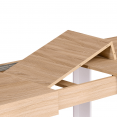 Table à manger extensible PHOENIX 6-10 personnes bois et blanc 160-200 cm